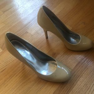 Nude patent leather Jessica Simpson heels